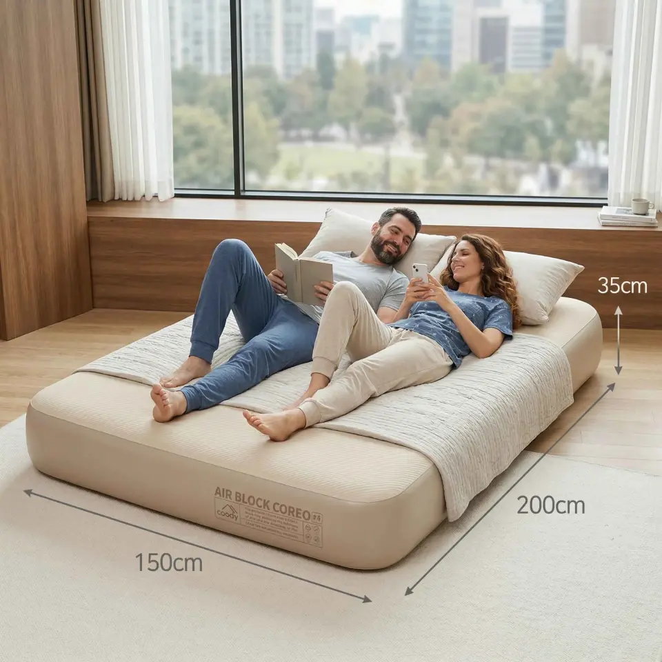 Coody Coreo Şişme Yatak 150 x 200 x 35 cm | Çift Kişilik Premium Hava Yatağı